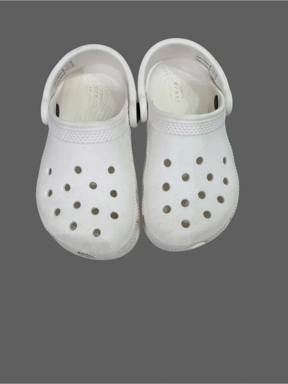 CROCS Kids White Classic Clogs with Heel Strap